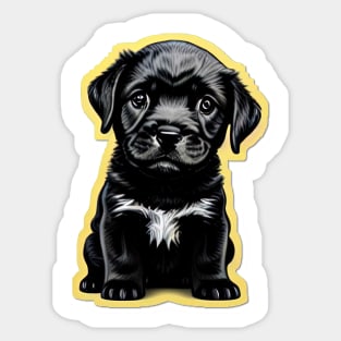 Adorable Little Black Labrador Retriever Puppy Sticker